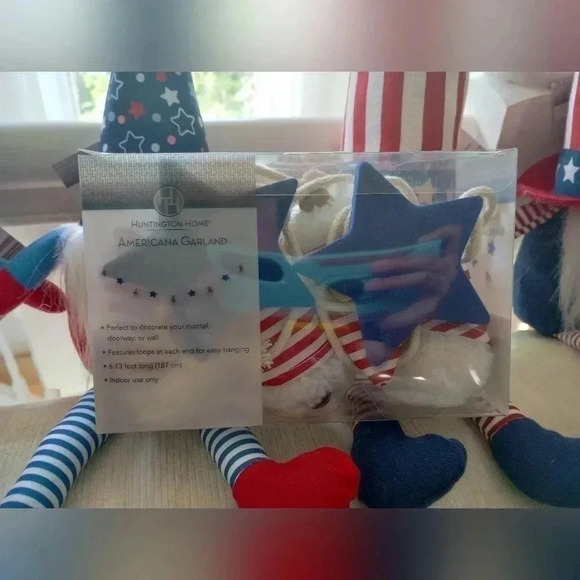 Gnome star red white blue 4th of July Garland's decor hanging decorations home - Picture 2 of 4